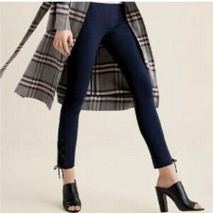 Rag & Bone Simone Fitted Navy Ankle Lace Up Stretch Pants. Size 12.
